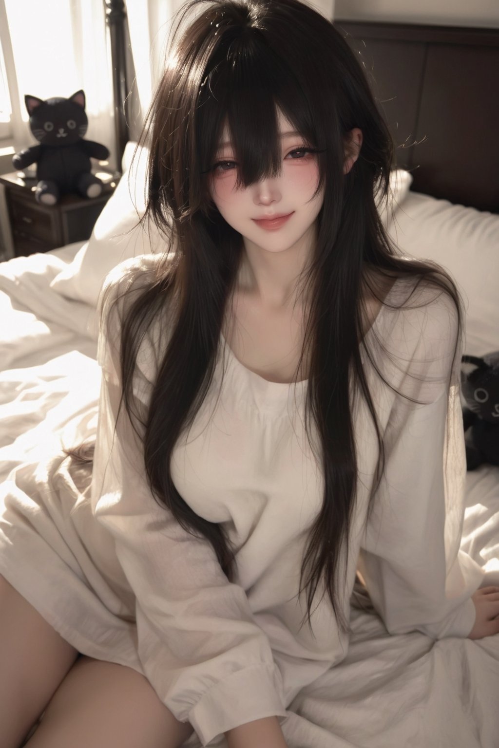 Quantity: 1girl,  solo Hair: Long hair,  (jet black hair) by Sin on Tensor.Art