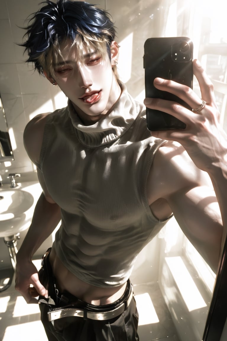 tanned skin,  sleeves rolled up ,  standing ((Licking lips : 1.3)) by user_962170220795938823 on Tensor.Art