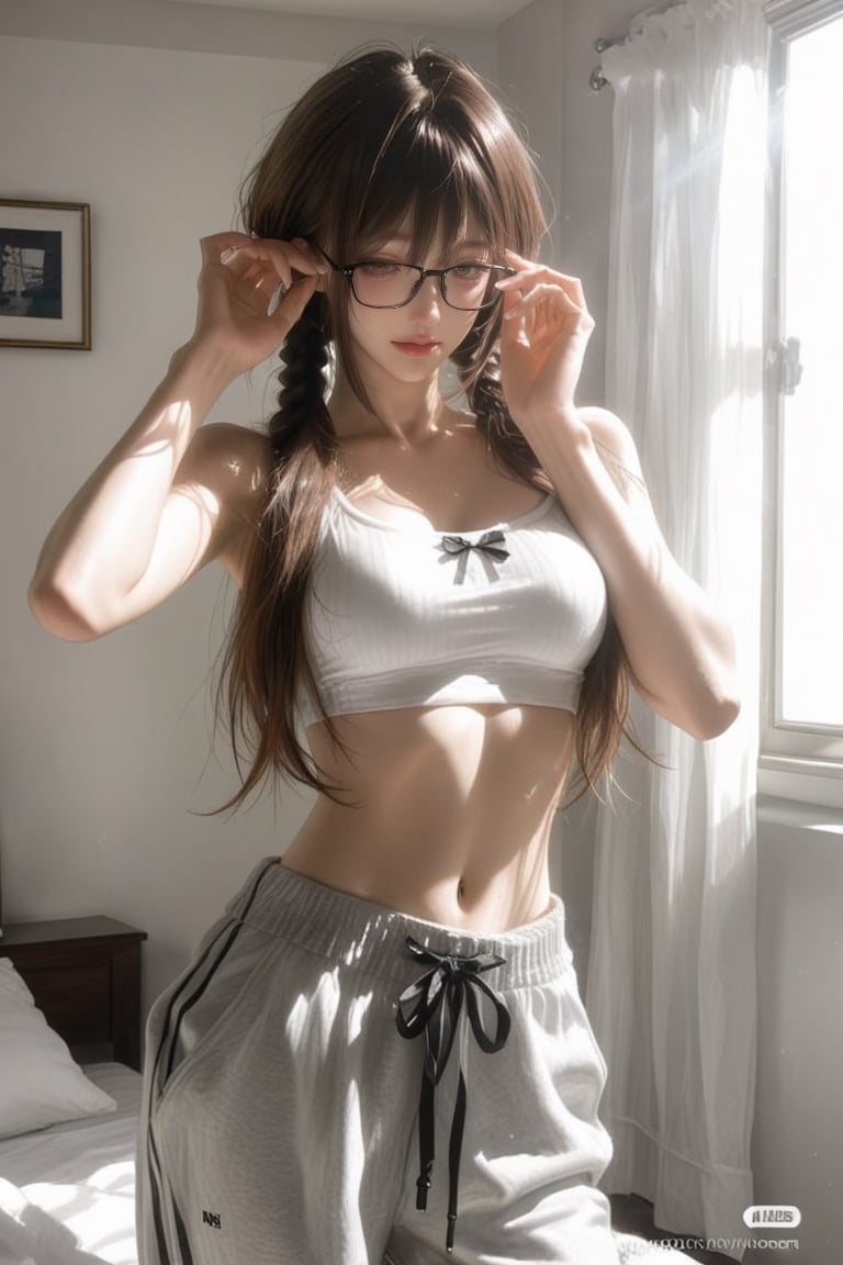The photograph shows a single teenage girl with beautiful very long,  brown hair styled in a Hime (princess hairstyle) wit...