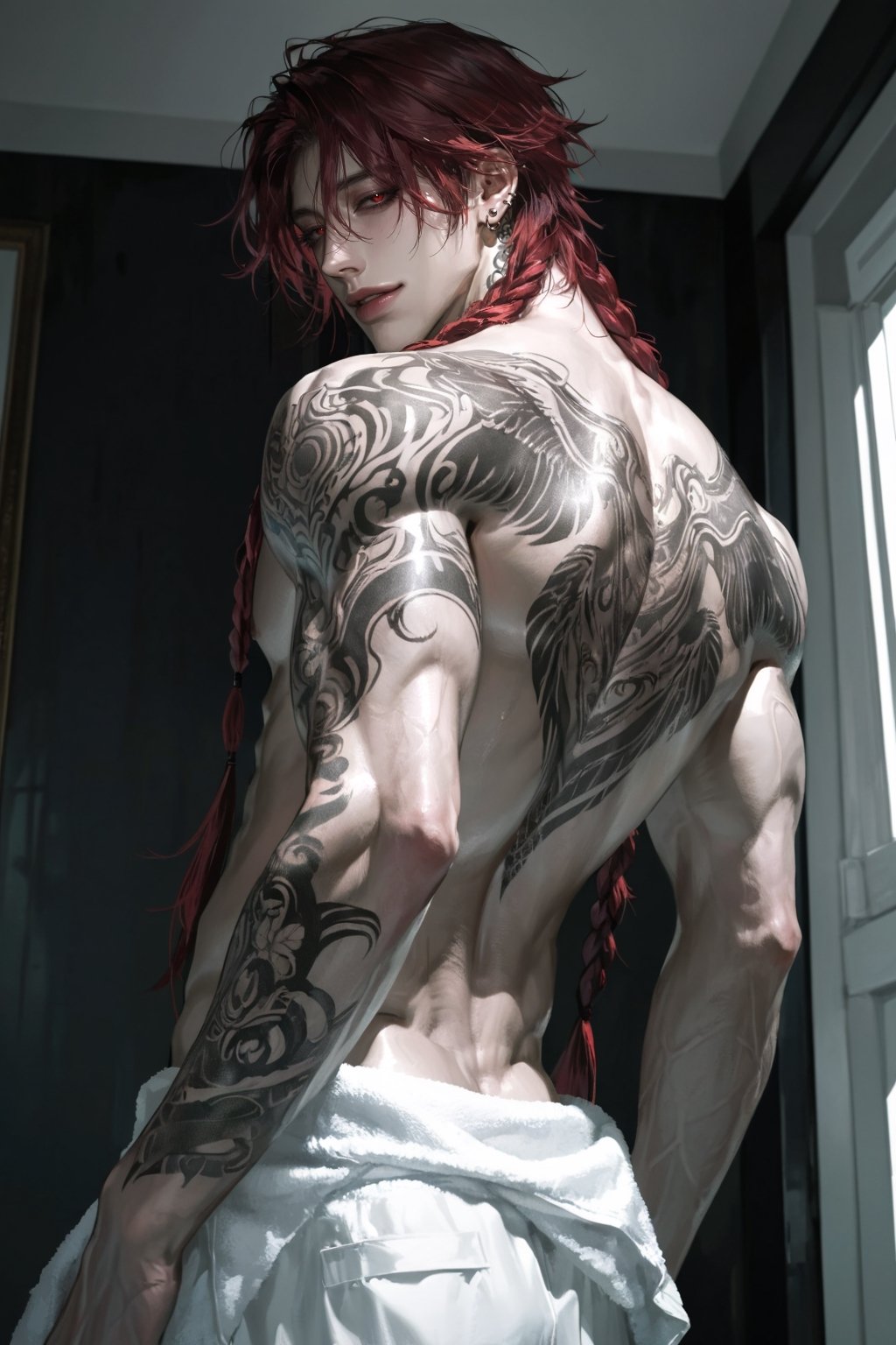 soft smirk,  half-closed eyes,  Mature boy 1boy by ปะแอ๊ว ( zei ) on Tensor.Art