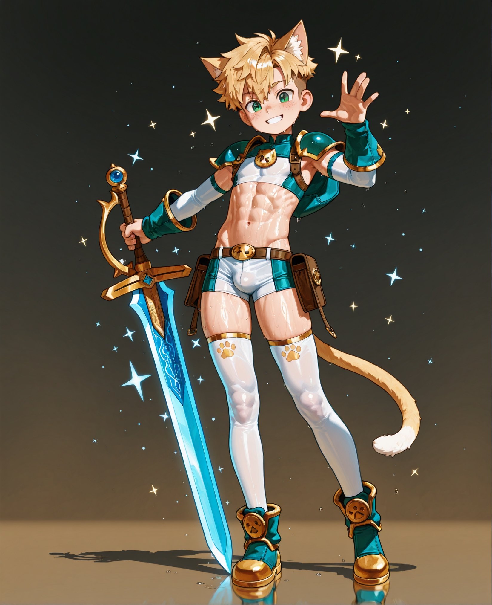 One solo singular character. Young male character,  young fantasy role playing anime cute boy character,  little boy fanta...