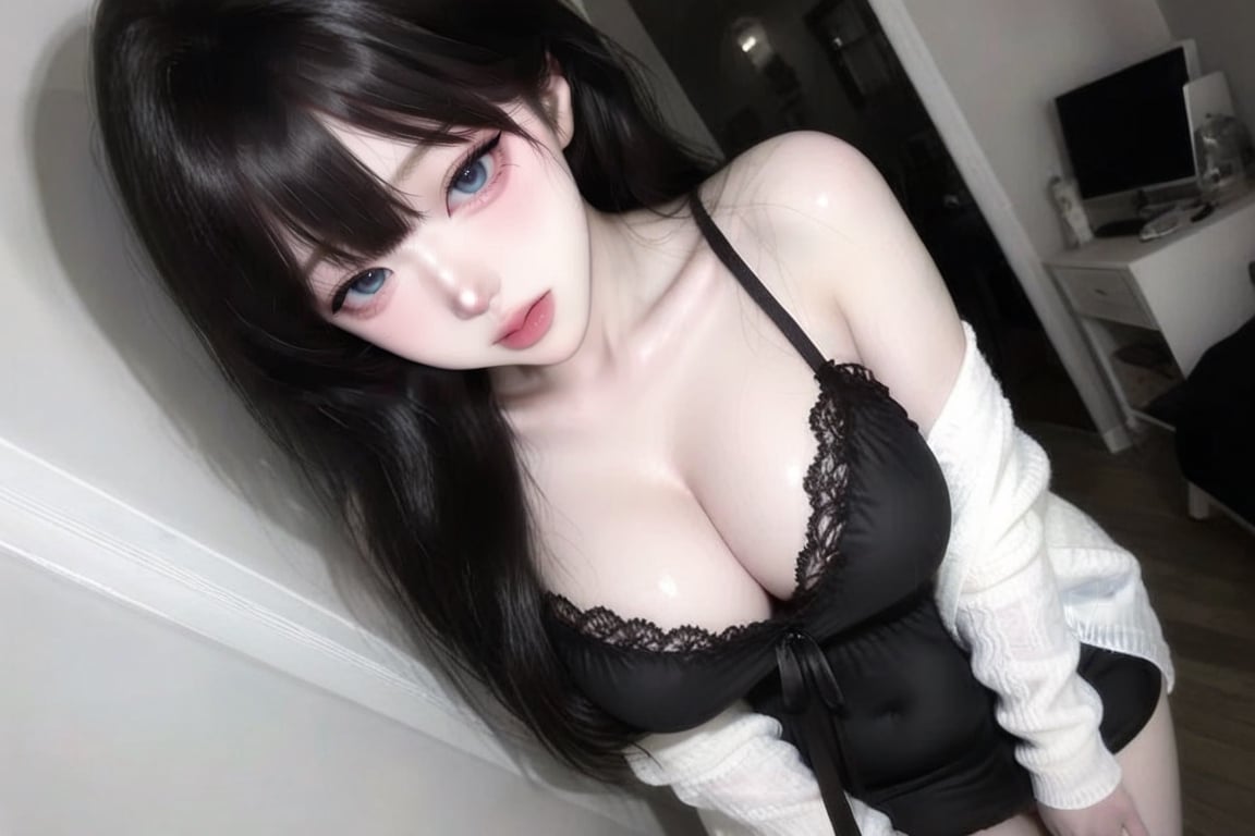 One women,  ((black hair,  dark blue eyes)) by user_003 on Tensor.Art