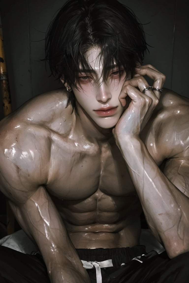 solo photograph. Handsome and charming face,  bored expression,  no smile by user1234 on Tensor.Art