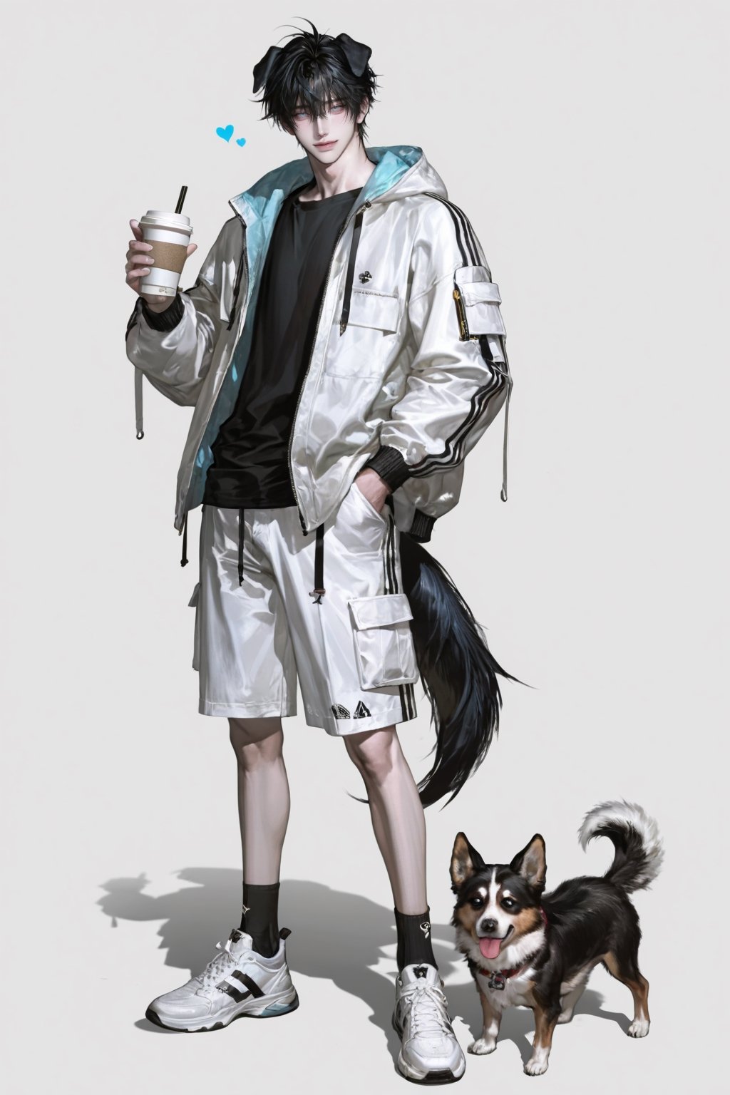 a handsome 1 man,  black hair,  pale flawless skin by user_980904701711110660 on Tensor.Art