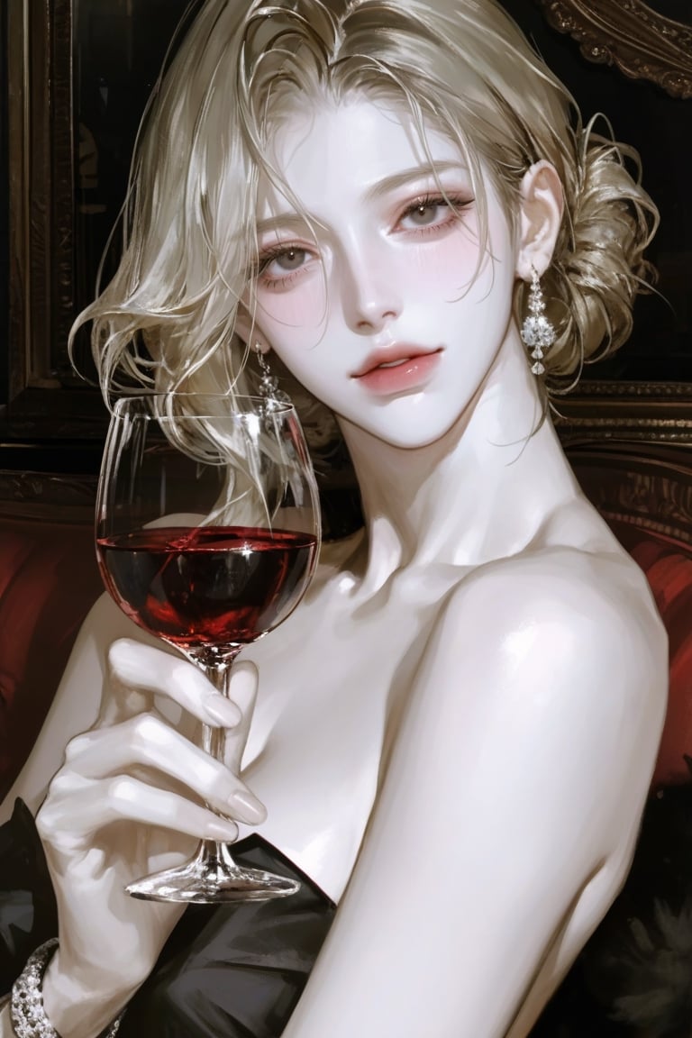 An 18-year-old girl,  wearing a black evening gown,  the background is at a party by user_985449060578099683 on Tensor.Art