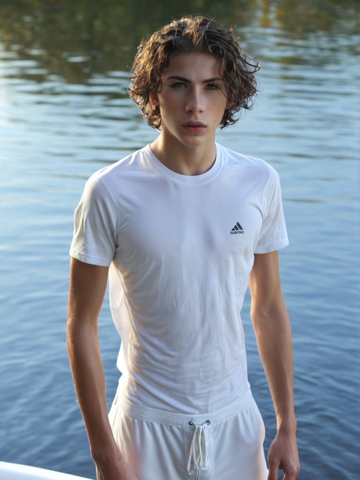 <lora:JT(jac1tre):1> (jac1tre), a young teen boy, sexiest boy alive, sexy, teenager, full lips, parted lips, detailed face, long parted hair, curly hair, medium length shaggy hair, (1boy), beautiful photo, cute skinny fit boy, 18 years old, Caucasian, slight freckles, (white wet underwear), messy shaggy blonde hair, windswept hair, detailed face, (full thick pouty lips, big lips), subtle muted blue eyes, small waist, swimmers_body, strong thighs, vascularity, standing nude on a yacht in the middle of Lake Muskoka, (yacht:1.1), relaxed, candid, (perfect erect penis underclothes, erection_under_clothes, wet bulge, realistic natural penis bulge), perfect ass, striking lighting, (natural skin imperfection), RAW photo, ray tracing, detailed photo, (accurate cinematic lighting), photorealistic detail, (selective focus:0.6), light particles, light refraction, cinematic film still wet, (skin imperfection), full body shot