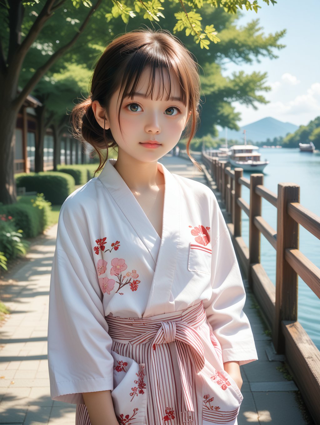 score_9, score_8_up, score_7_up,1girl, portrait, pretty, beautiful, adorable, lovely, japanese landscape, (fishers village), Varsity Red short yukata, (very detailed),peasants, sakura trees, boats, best quality, realistic, sharp focus, sunny sky, natural light, backlight, shadows, high contrast