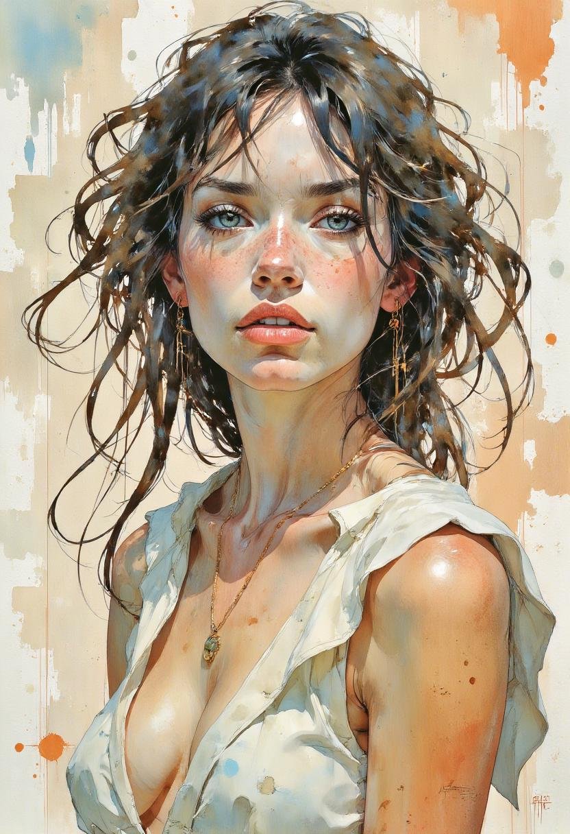 a watercolor painting of a portrait of a beautiful woman by Adel_AI on Tensor.Art