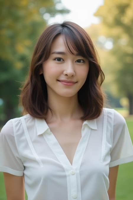 Ultra-high definition realistic images,parks in big cities,(((white blouse))),yui <lora:yui aragaki F1:1>