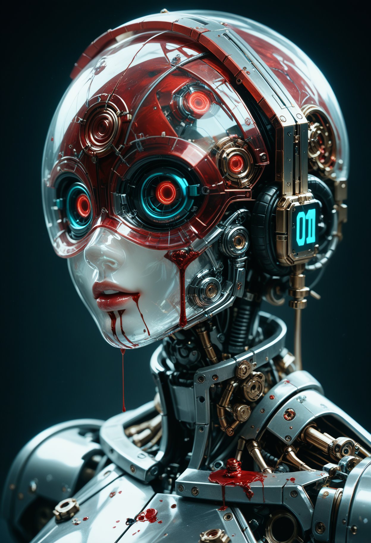 score_9,score_8_up,score_7_up,beast_quality,masterpiece,1girl,hatsune miku,semi-mechanical,transparent skin,blood vessel,mechanical structure,complex mechanical structure,taut clothes,mechanical arm,metallic luster,very realistic metallic texture,very perfect metal materia,