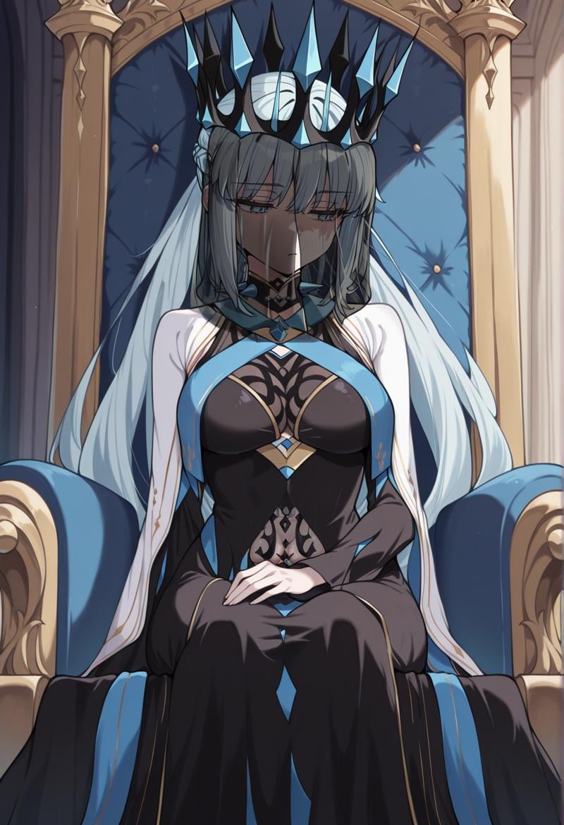 1girl,  long hair,  grey hair by Ttan on Tensor.Art