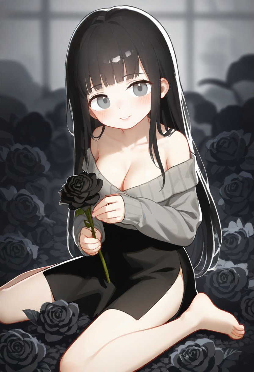 1girl,  solo,  flower by silvermoong on Tensor.Art