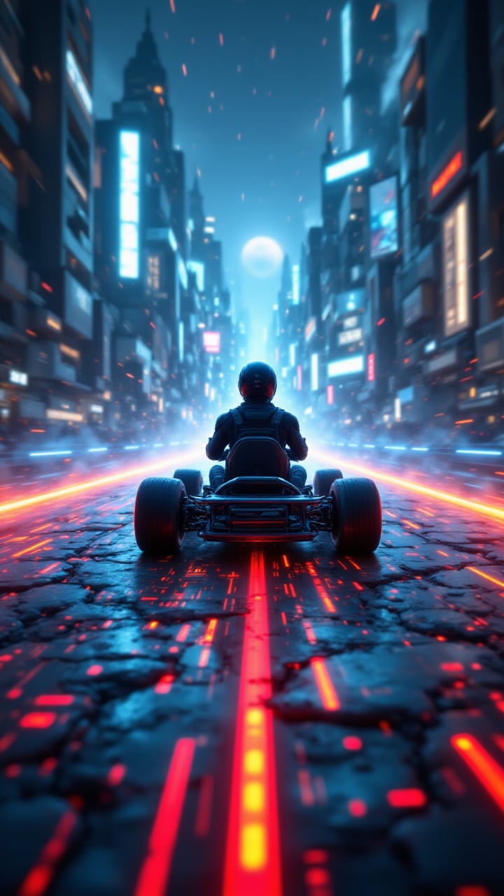 In a whimsically Sci-fi scene, a digital Michael Weatherly Kart race materializes in a tilt-shift photograph. The main subject is a Fatigued Whitney Cummings Kart with glitching pixels, racing through a miniature electric color Road. The image, a digital painting, captures Prometheus Kart in exhilarating details Airy colors and magical motion fabulous colors amidst Fascinating Fierce wisps of code. The high quality of the image reveals Tactile details of the karts pixelated essence, creating a thrilling and deep blue visual experience. (Airy:1.2) , 8K, perfect symmetry, UHD, ultra Devoutness and Dicks, best quality, best embroidery, best artist, Charming edges, Flowing textures, full view, Intricate lighting, visually creative, perfect composition, trending on behance    , aidmafluxpro1.1