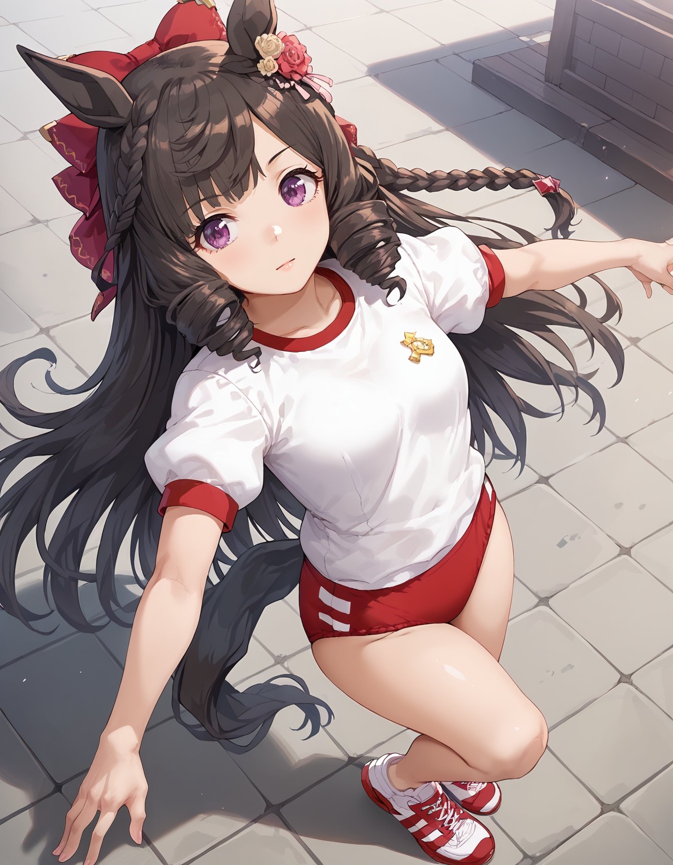 1girl,  black hair,  drill hair by Deactivated on Tensor.Art