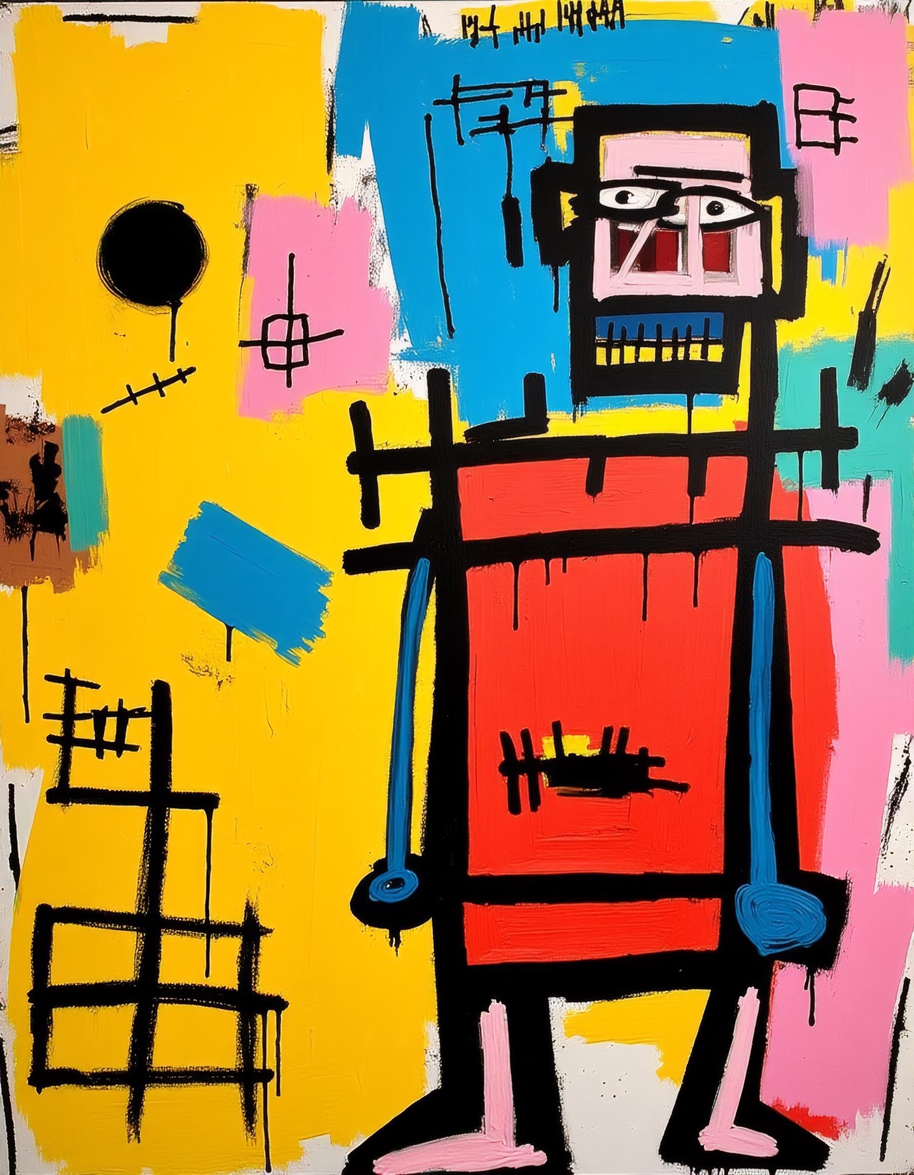 Jean-Michel Basquiat Style - a painting figurative art in the style of Jean Michel Basquiat by MacrossManiac on Tensor.Art