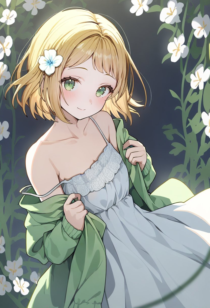 1girl,  flower,  hair flower by silvermoong on Tensor.Art
