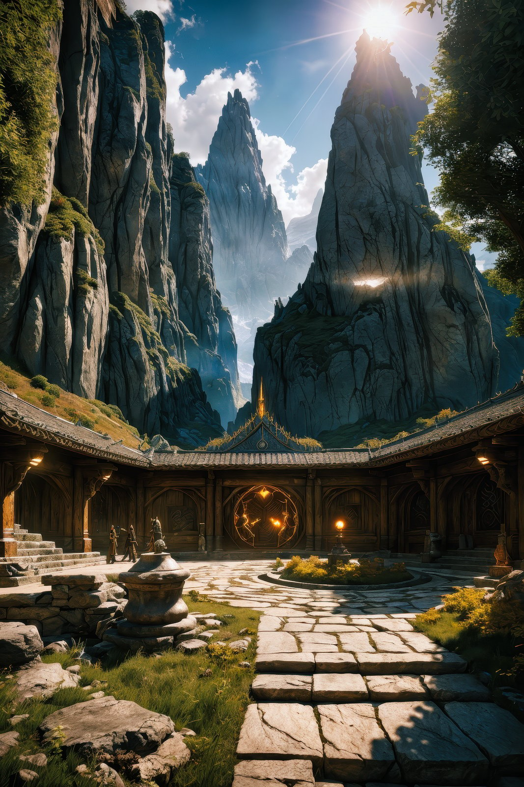 waystone, ultra detailed fantasy, elden ring, realistic, dnd, rpg, lotr game design fanart by concept art, behance hd, artstation, deviantart, global illumination radiating a glowing aura global illumination ray tracing hdr render in unreal engine 5