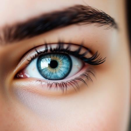 eye focus, solo, close-up, blurry, 1girl, eyelashes, depth of field, eye focus, solo, close-up, blurry, 1girl, eyelashes, depth of fieldThis is a high-resolution photograph focusing on a close-up view of a single eye, specifically the right eye, of a person. The image is taken from a side angle, capturing the eye and part of the forehead. The eye is a striking blue-gray color with a clear, shiny appearance, indicating it is well-moisturized and healthy. The eyelid is slightly raised, revealing the natural curve of the lower lash line.The image is a high-resolution photograph focusing closely on a single eye and part of the surrounding facial area. The eye is open, showcasing a clear, light blue iris with a subtle hint of green in the center. The eyelid has a smooth, slightly glossy texture, likely due to moisturizer or makeup, and it's a light, natural skin tone. The eyebrow is meticulously groomed with a dark, well-defined shape, featuring a thick, well-placed arch.