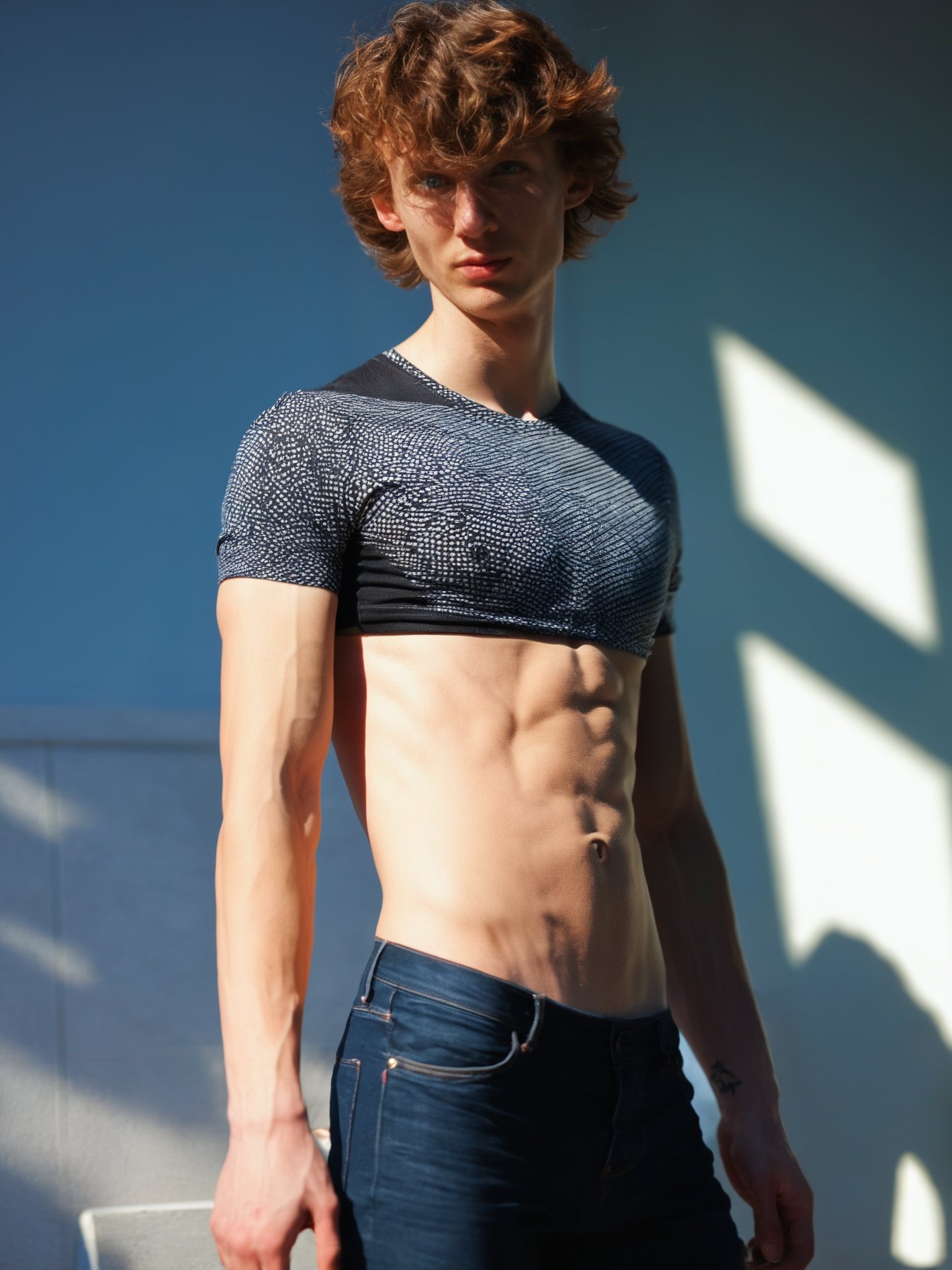 score_9, score_8_up, score_7_up, solo, photo, \(medium\) <lora:(Je0rg)SDXL:1> (Je0rg), twink, skinny fit body, a photorealistic, photoshoot, moody, leaning back, artistic, (20yo), skinny, skinny waist, clean shaven, smooth everywhere, shaggy hair, Blue Jeans and Black Shirt, ((fully clothed)), skinny fit, artistic shot, light and shadows, RAW photo, detailed photo, gorgeous, shallow depth of field, bokeh, volumetric lighting, (surreal:0.4), hyper detailed photorealistic life-like accurate proportional 8k sharp focus, (accurate cinematic lighting), photorealistic detail, (selective focus:0.6) <lora:add-detail-xl:0.7>