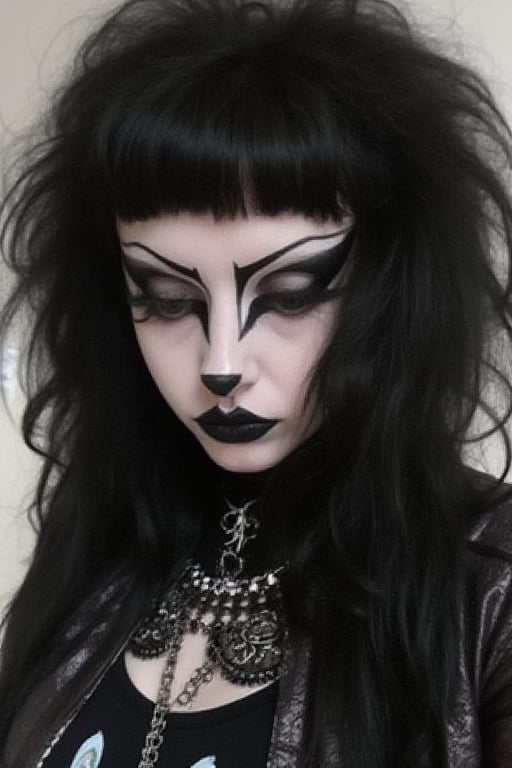 1girl,TradGoth,goth makeup,goth clothes