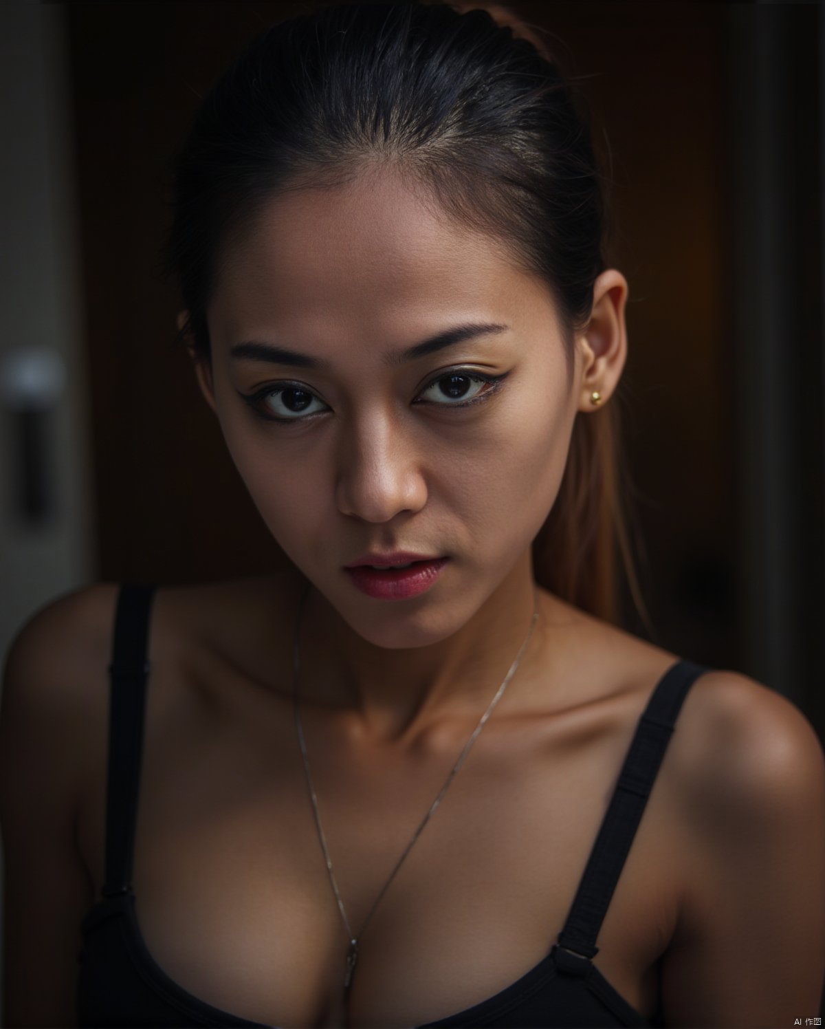 A majestic, 4K RAW image of a single girl, captured with the Fujifilm XT3, radiates cinematic grandeur. Her exquisitely detailed skin, with natural texture and subtle sheen, is bathed in bright, vivid illumination. The finely detailed face, rendered with masterful technique, appears almost three-dimensional. A mysterious atmosphere unfolds, thanks to contrast-rich lighting and harmonious composition, drawing the viewer into an immersive scene that demands attention.