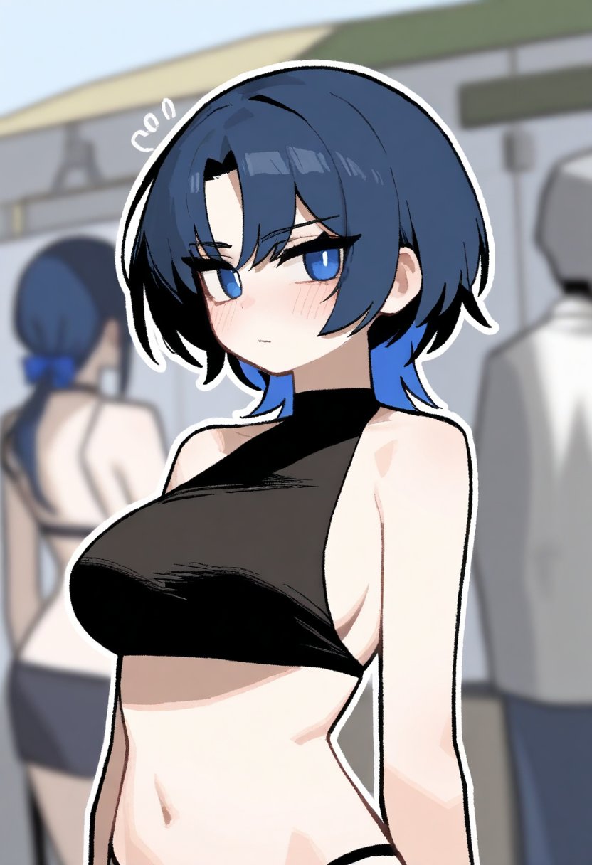 1girl, hiodoshi ao, blush, manhwa, mac_star, tianliang duohe fangdongye, naga u, gogalking, eonsang, bikini, outline, 

depth of field, masterpiece, best quality, amazing quality, very aesthetic, best details, absurdres, highres, score_9, score_8, score_7_up