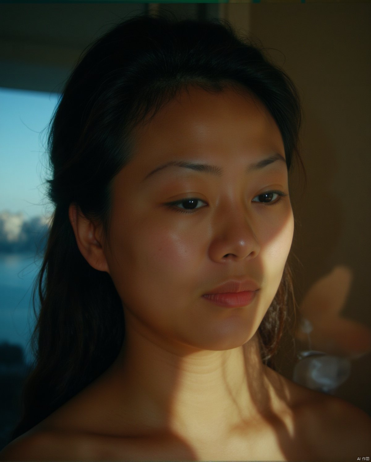 A mysterious cinematic masterpiece: a stunning 4K RAW photo of a single girl with exquisitely detailed skin, set against a bright yet harmoniously composed scene. The Fujifilm XT3 captures the subject's finely detailed face with natural, realistic skin texture and subtle film grain (1.2). Vivid illumination and masterful technique evoke an immersive atmosphere, with contrast that adds to the mystery. A unity 8K wallpaper-worthy image that showcases the best quality and ultra-detailed visuals.
