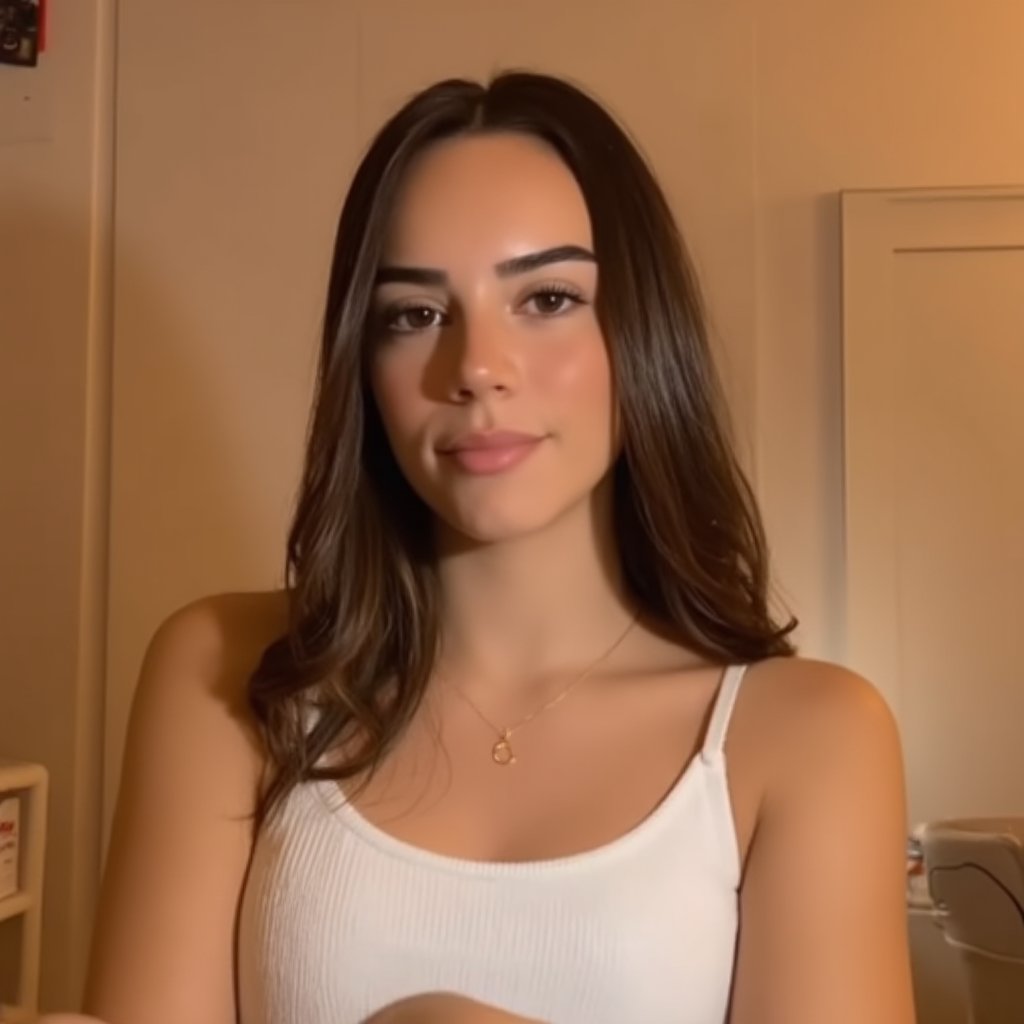 Alex Padilla , A young woman with long, wavy hair, wearing a fitted white top with a scoop neckline. She has a calm expression and is standing in a softly lit room with a warm, beige background. She is wearing a delicate necklace with a small circular pendant, and her makeup is subtle, emphasizing her natural features. The lighting creates a cozy and intimate atmosphere