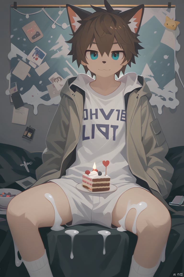 furry,goo,love,boy,shota,T-shirt,shots,coat,love, build up,cake,candies,food,magazine, HTTP,shota,foot foucs, shota,white cat ears , ice,snow,Juvenile,cat boy,bare foot,ultra detailed fur,