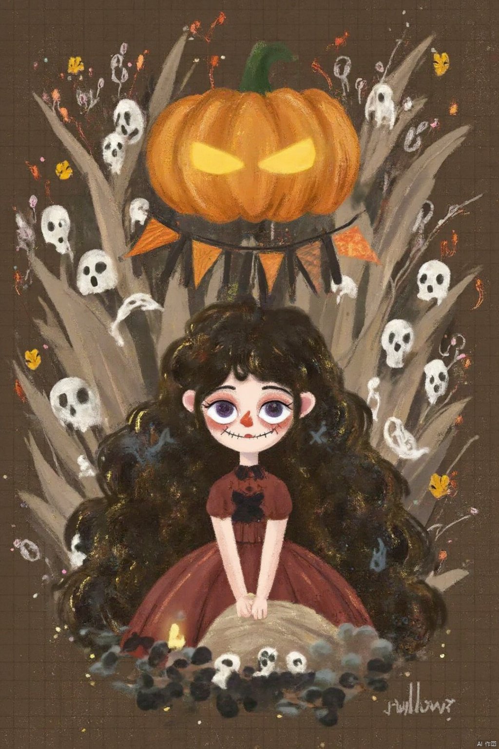 jack-o'-lantern,1girl,solo