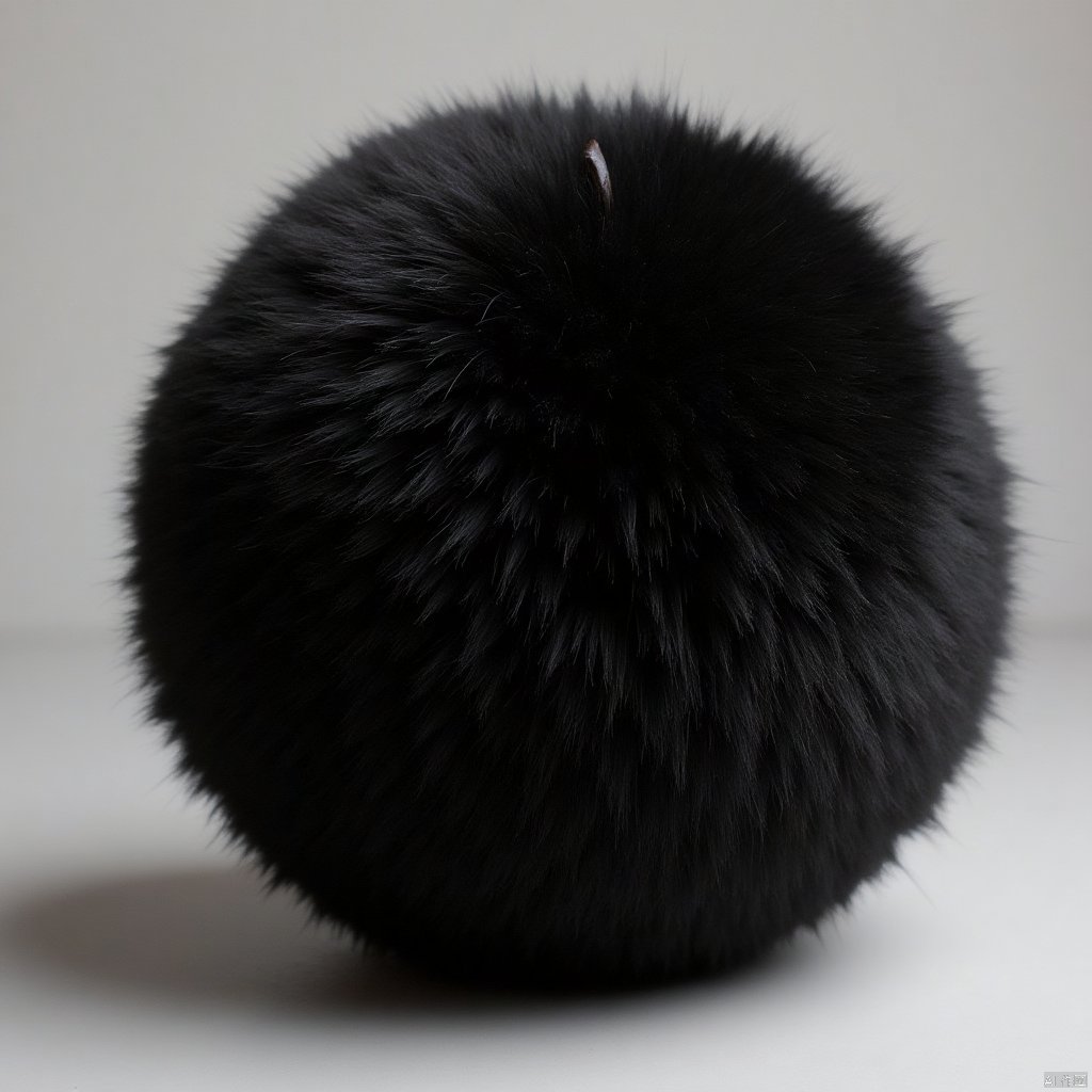 Black plush ball