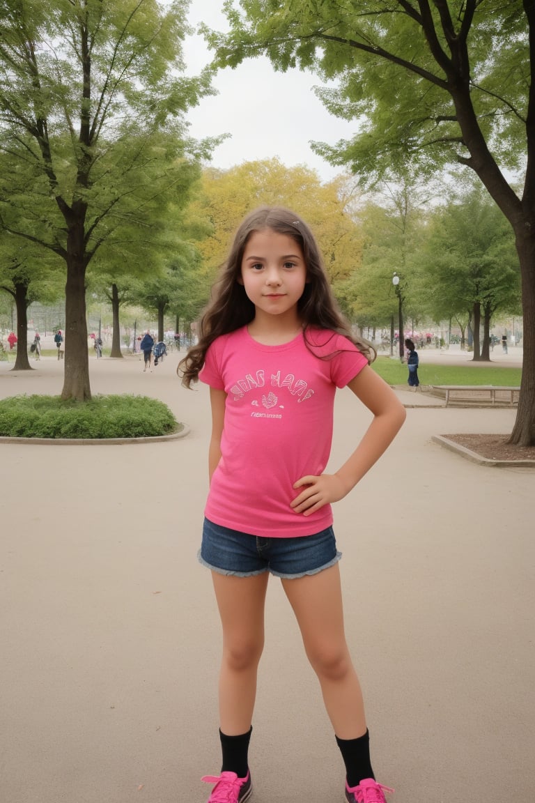 1girl, 12year old, on park, pose,