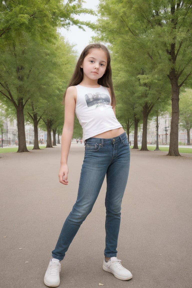 1girl, 12year old, on park, pose,