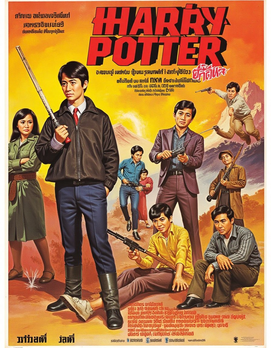 Tha1v1ntage. Vintage Thai movie poster for "Harry Potter and the Order of the Phoenix"