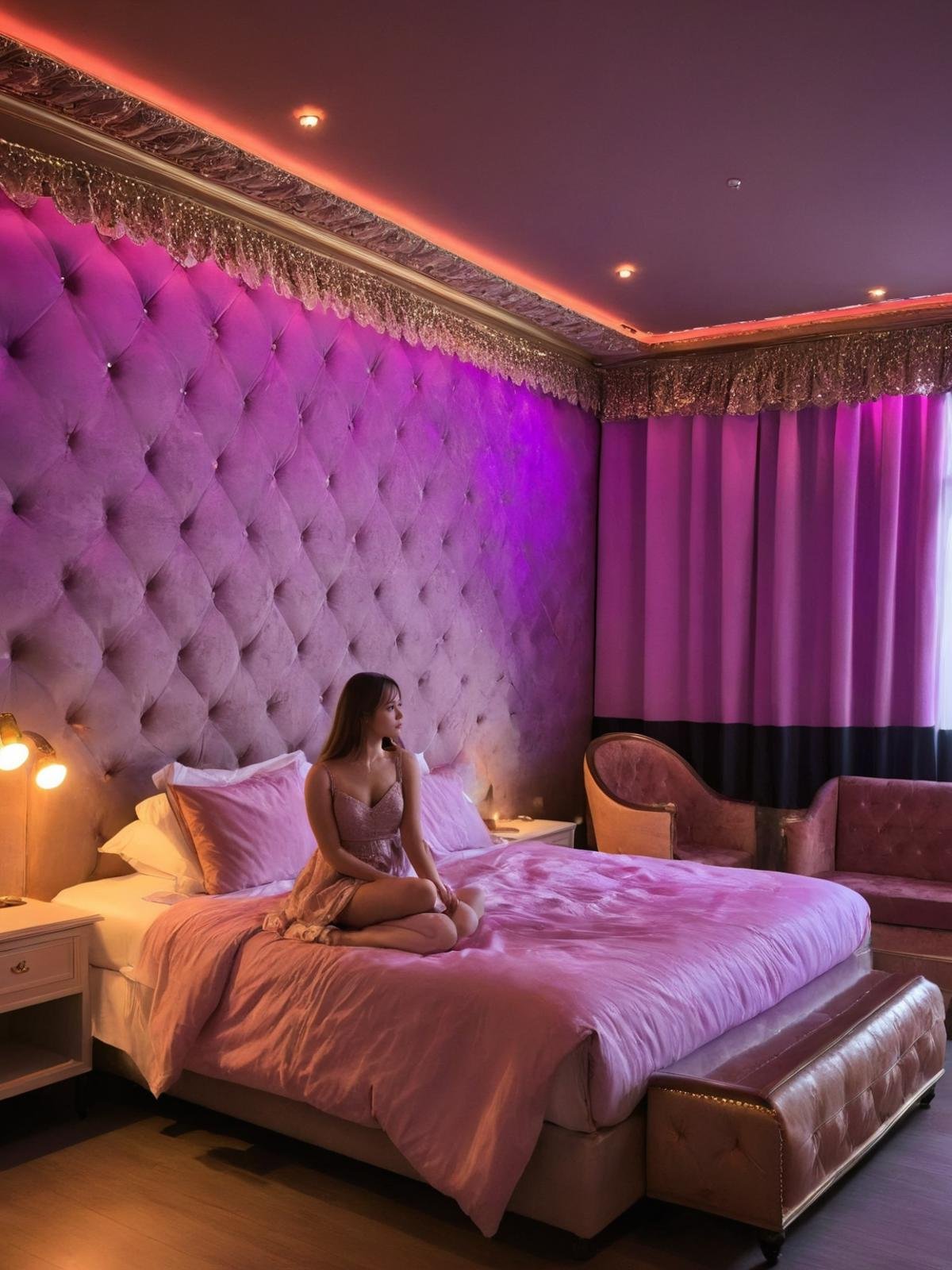 ((Love Hotel)),  ((dramatic lighting)),  Masterpiece by jjhuang on Tensor.Art