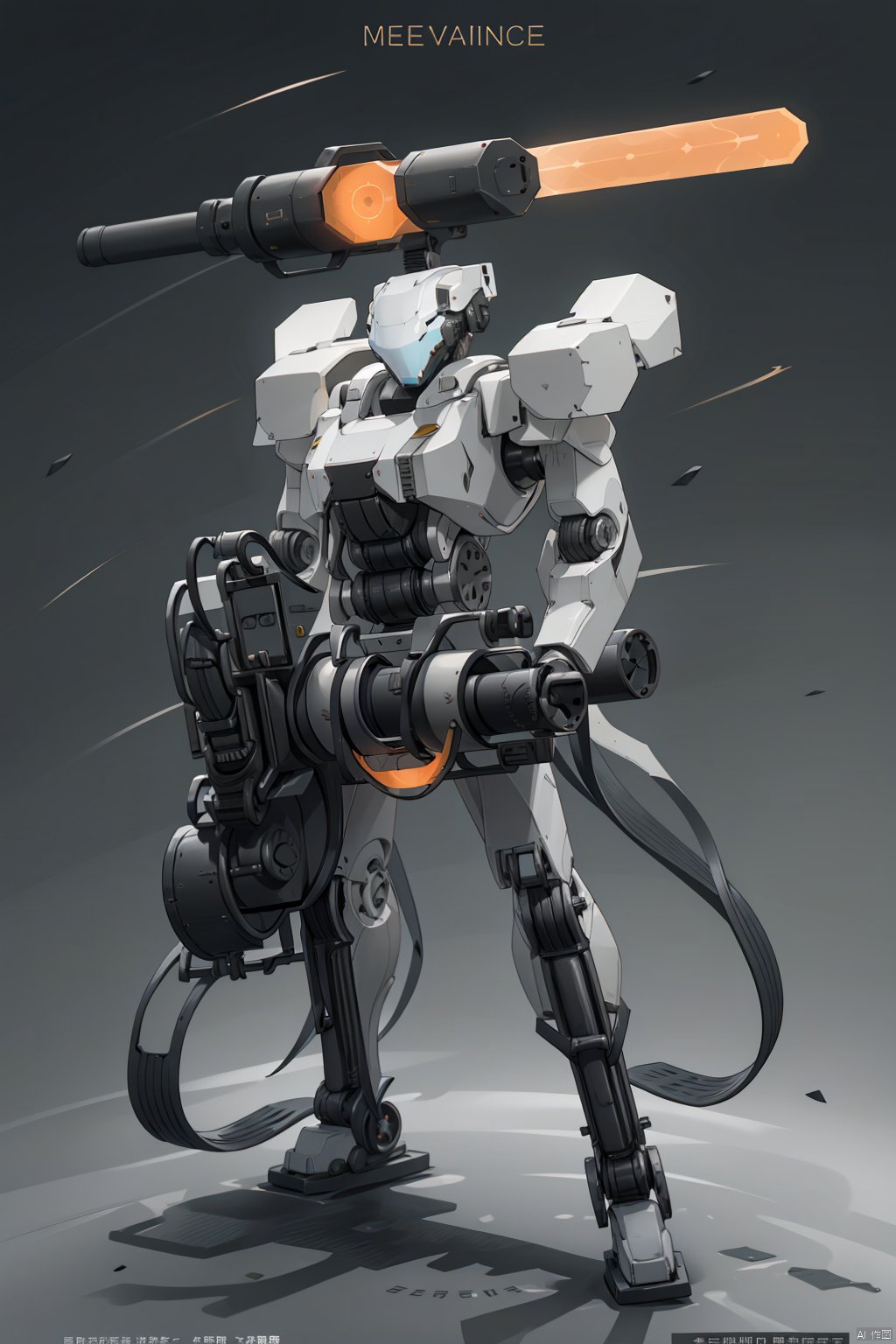 weapon,  grey background,  english text by 宝拉熊 on Tensor.Art