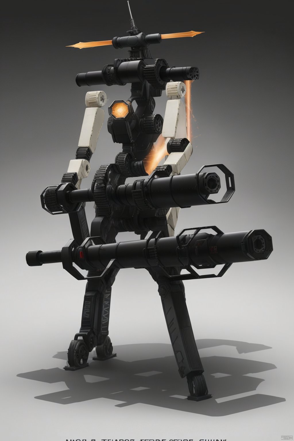 weapon,  grey background,  english text by 宝拉熊 on Tensor.Art