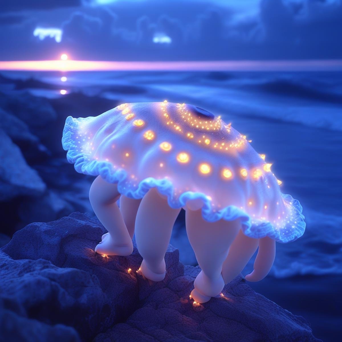closed eyes,  glowing,  mushroom by Ethanar on Tensor.Art