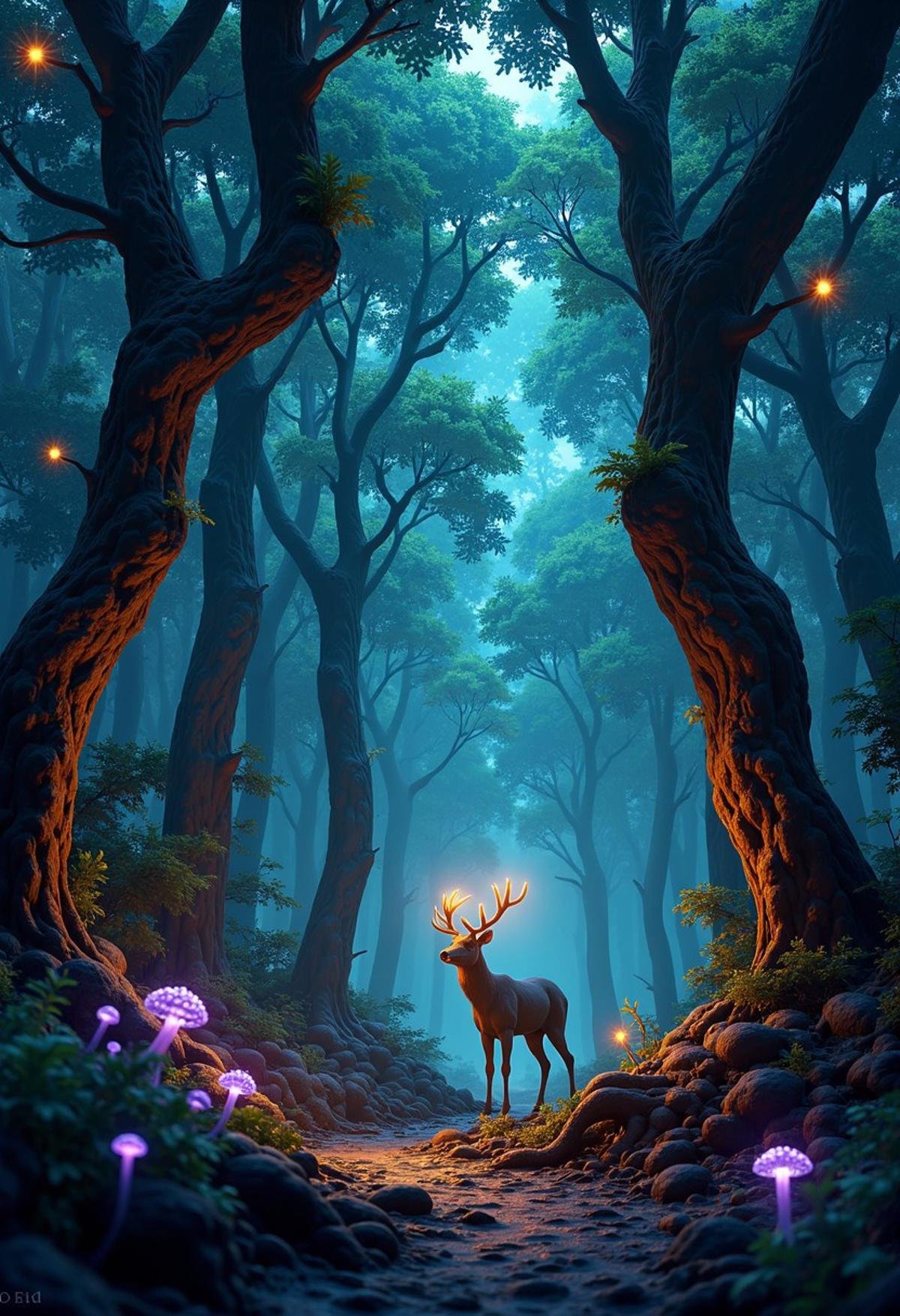 Envision a dense,  ancient forest where every tree,  plant by Ethanar on Tensor.Art