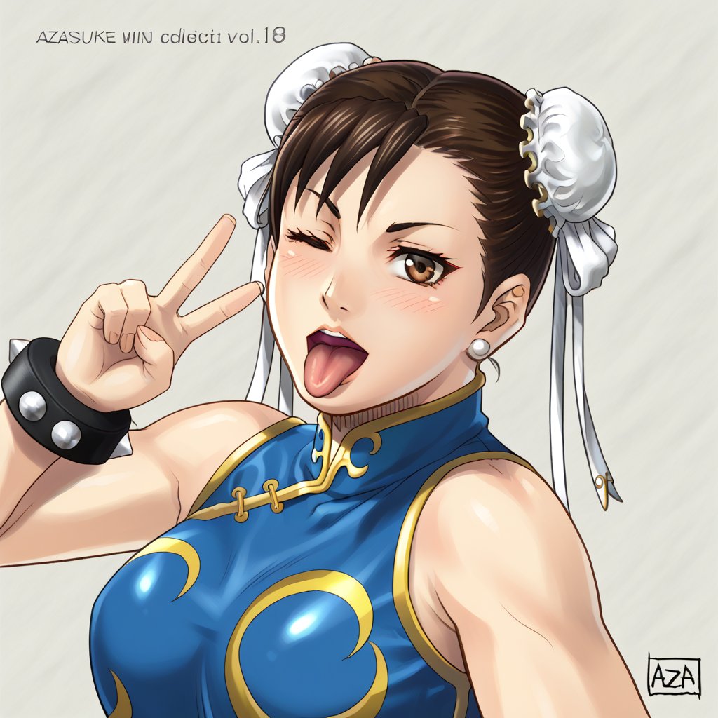 AzasukeStyle,  chun li,  tongue out by Mauuugh on Tensor.Art