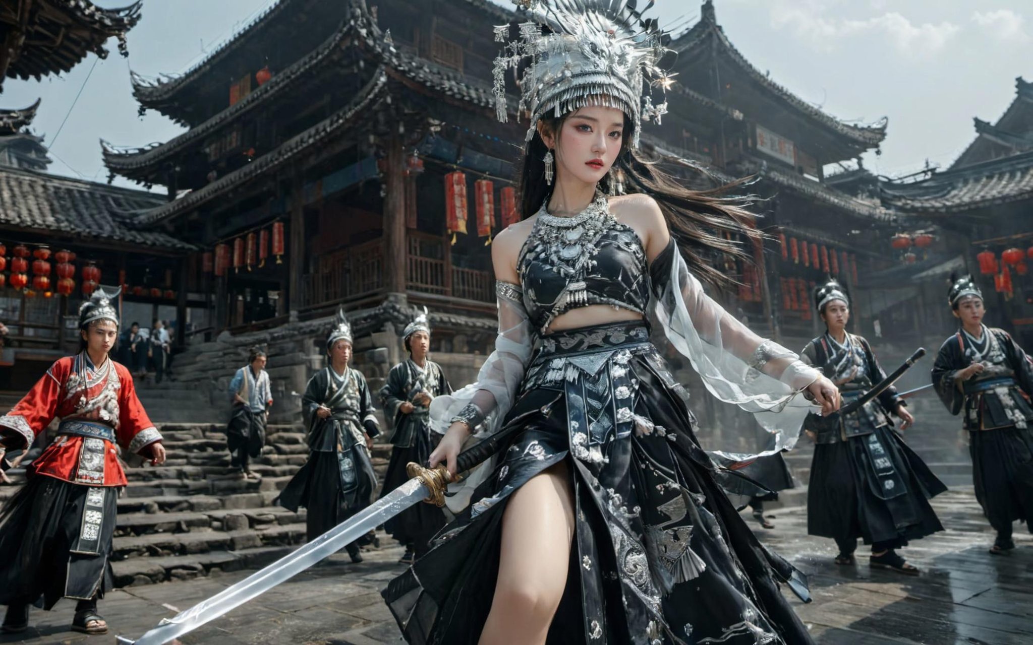 XUER martial arts style,  1girl,  long hair by B站绪儿已成精 on Tensor.Art