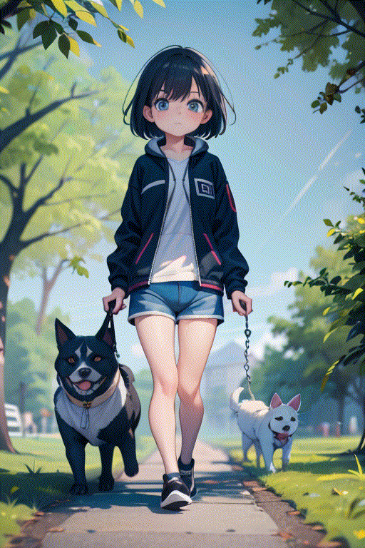 (masterpiece),  1girl,  walk in the park by KRＭ５ on Tensor.Art