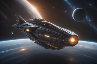4k,intricate detail,wallpaper,colorful Light,(masterpiece),absurdres,
"Create a detailed and realistic depiction of a space lightspeed, starship, focusing on its iconic wave motion gun, sleek hull design, and the cosmic backdrop, capturing the essence of its interstellar voyage,
,Renaissance Sci-Fi Fantasy,High Renaissance,Sci-Fi,Starship