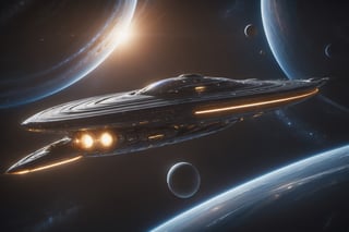 4k,intricate detail,wallpaper,colorful Light,(masterpiece),absurdres,
"Create a detailed and realistic depiction of a space lightspeed, starship, focusing on its iconic wave motion gun, sleek hull design, and the cosmic backdrop, capturing the essence of its interstellar voyage,
,Renaissance Sci-Fi Fantasy,High Renaissance,Sci-Fi,Starship