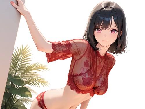 Red sexy lace lingerie by luxiaoai on Tensor.Art