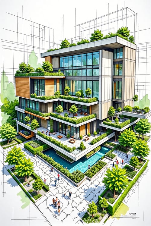 Architectural sketch by One thought on Tensor.Art