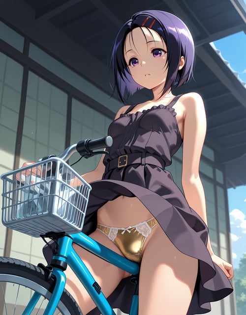 bicycle upskirt-illustrious by yy on Tensor.Art
