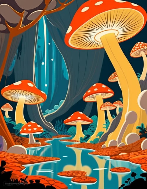 Mid-Century Cartoon Style by inknoir on Tensor.Art