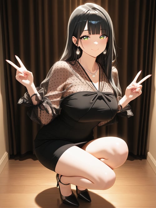 See-through sleeves taut dress by luxiaoai on Tensor.Art