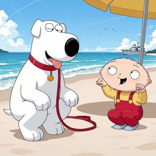 Boys and Dog - Stewie and Brian by Wizardludas on Tensor.Art